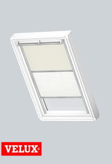 Duo Blind (Blackout), 1085 Light Beige & 1016 White - VELUX Loft Blind